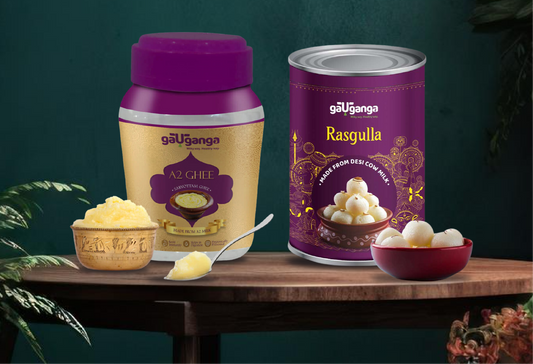 The Duos Combo Ghee 500 ml + Rasgulla 1000 gm