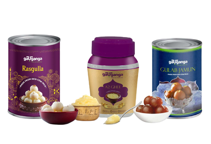 Taste Fusion Ghee 200 ml + Gulab Jamun 500 gm + Rasgulla 500 gm