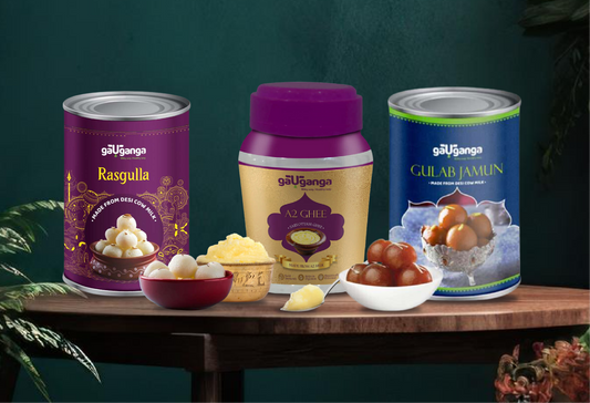 Taste Fusion Ghee 200 ml + Gulab Jamun 500 gm + Rasgulla 500 gm